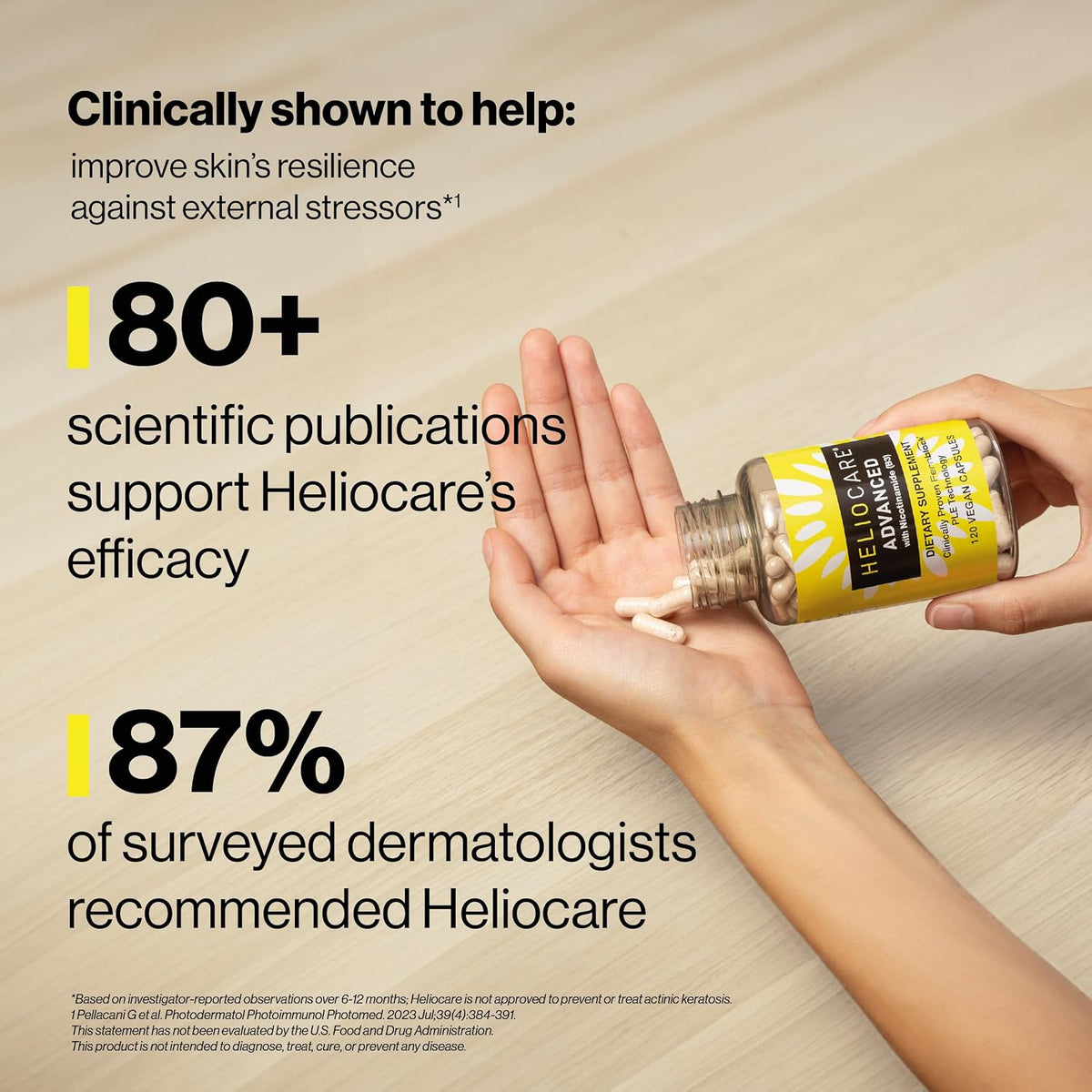 Heliocare Advanced with Nicotinamide Antioxidant Supplement, 120 Capsules, ( pack of 3 )