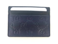 Gucci Guccissima Dark Blue Black Leather Card Case – Men's Card Holder